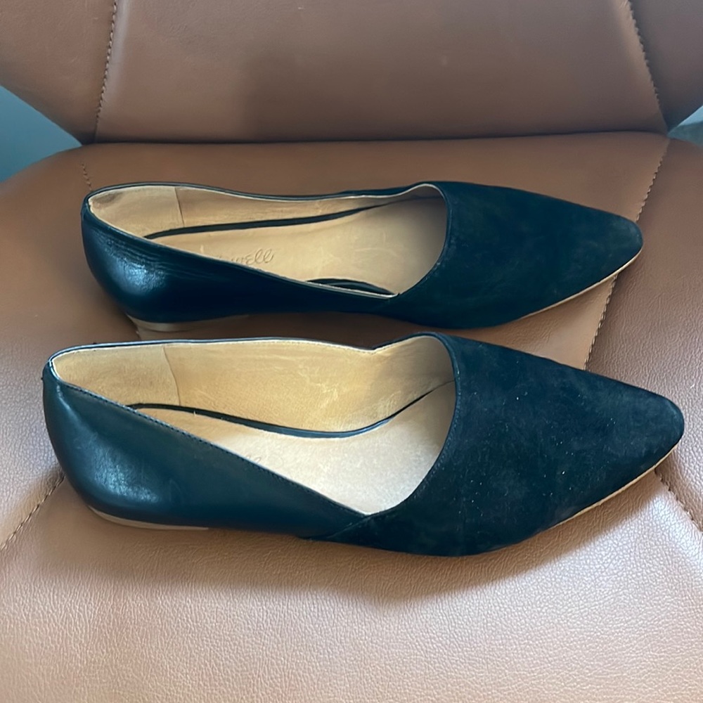 Madewell black leather and suede flats